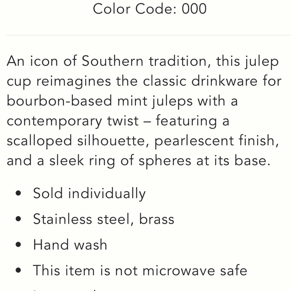 Anthropologie Louisville Scalloped Stainless Steel Julep Cup + Hedgehog Spoon